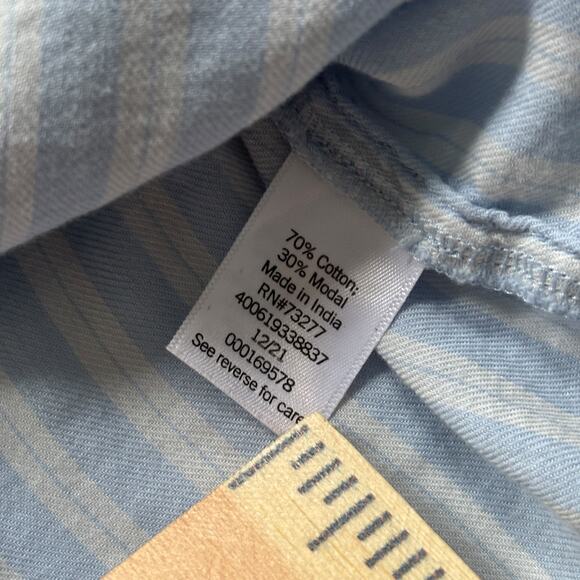 SO Goods for Life XS Sleeveless Button Front Striped Shirt Blue Cotton Modal - Picture 5 of 5